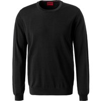 HUGO Herren Pullover schwarz Schurwolle unifarben von HUGO