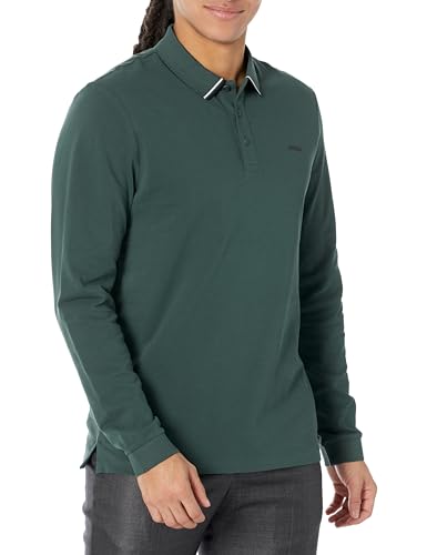 HUGO Herren Regular Fit Reversed Logo Langarm Poloshirt Polohemd, Green Gables/Blank White, XX-Large von HUGO