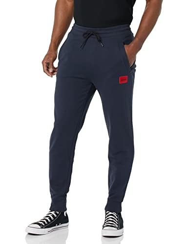 HUGO Herren Regular Fit Square Logo Jersey Kordelzug Jogger Trainingshose, Sky Captain Navy, X-Groß von HUGO