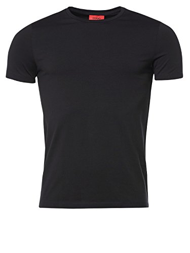 HUGO Herren Round T-Shirt, per Pack Schwarz (Black 001), Large (Herstellergröße: L) von HUGO