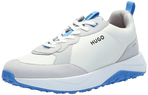 HUGO Herren Running Style Mix Material Sneakers Sneaker, Cream, 41 EU von HUGO