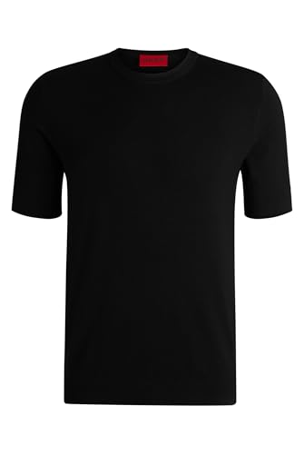 HUGO Herren San Carl-CV Slim-Fit Strickpullover mit kurzen Ärmeln Schwarz001 XXL von HUGO