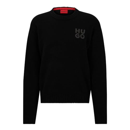 HUGO Herren San Cassio-l Knitted Sweater, Black1, M EU von HUGO