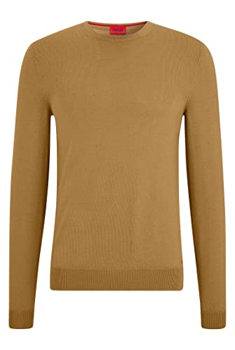 HUGO Herren San Cedric-M1 Pullover aus besonders feiner Merinowolle Hellbraun XXL von HUGO