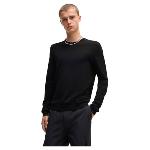 HUGO Herren San Cody-CV Regular-Fit Pullover aus Soften Garnen mit Rundhalsausschnitt Schwarz001 XXL von HUGO