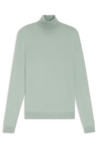 HUGO Herren San Thomas-M Regular-Fit Rollkragenpullover aus Schurwolle Hellgrün L von HUGO