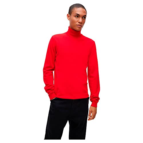 HUGO Herren San Thomas-M Regular-Fit Rollkragenpullover aus Schurwolle Hellrosa L von HUGO