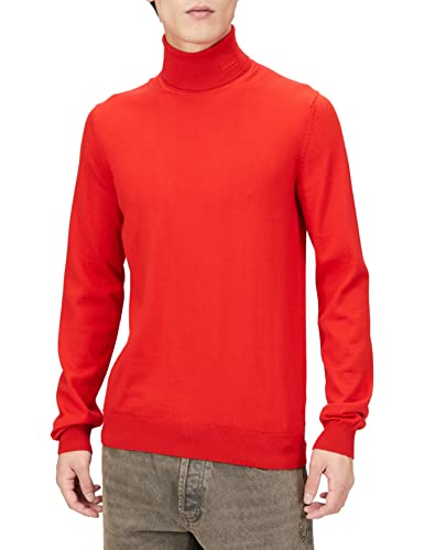 HUGO Herren San Thomas-M Regular-Fit Rollkragenpullover aus Schurwolle Hellrosa XXL von HUGO