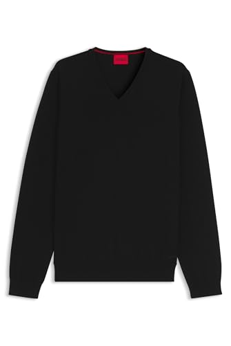 HUGO Herren San Vredo-M Pullover aus Schurwolle mit V-Ausschnitt Schwarz001 XXL von HUGO