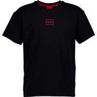 HUGO Herren T-Shirt schwarz Jersey-Baumwolle unifarben von HUGO
