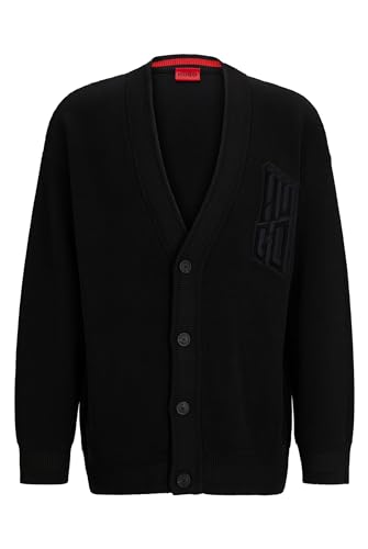 HUGO Herren Scollem Knitted Cardigan, Black1, S EU von HUGO