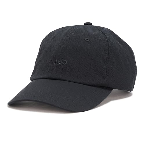 HUGO Herren Seersucker Baseball Cap, Dunkles Schwarz, Einheitsgröße von HUGO