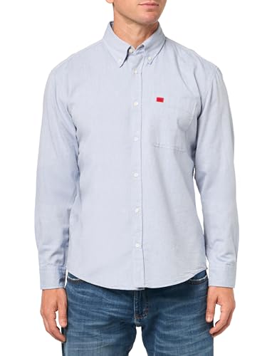 HUGO Herren Slim Fit Langarm Oxford Button Down Hemd, Bijou Blue, XL von HUGO