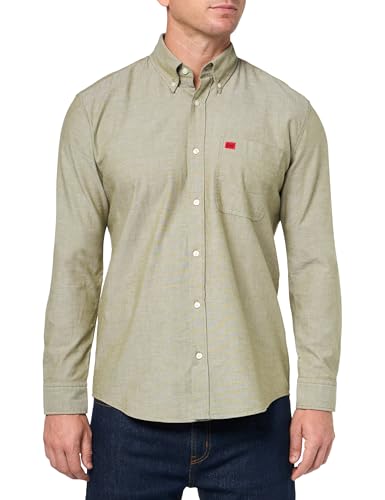 HUGO Herren Slim Fit Langarm Oxford Button Down Hemd, Selleriegrün, XL von HUGO