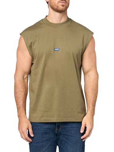 HUGO Herren Small Logo Block Muscle Tank, kakigrün, Mittel von HUGO