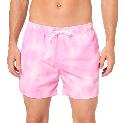 HUGO Herren Smudge Kleinem Logo Badehose, Bubblegum pink, L von HUGO