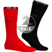 HUGO Herren Socken rot Baumwolle unifarben von HUGO