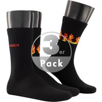 HUGO Herren Socken schwarz Baumwolle unifarben von HUGO