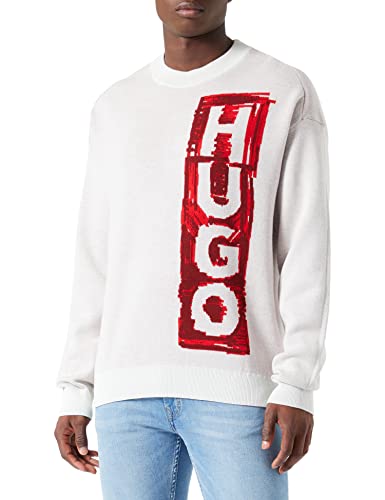 HUGO Herren Sohugoh KNITTED SWEATER, Light/Pastel Green, M EU von HUGO