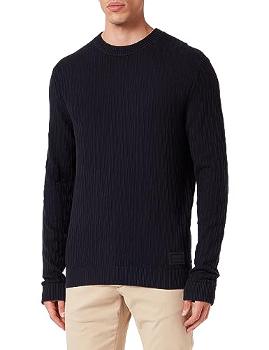 HUGO Herren Sovrain KNITTED SWEATER, Navy, L EU von HUGO