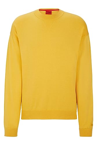 HUGO Herren Swart Knitted Sweater, Medium Yellow720, S EU von HUGO