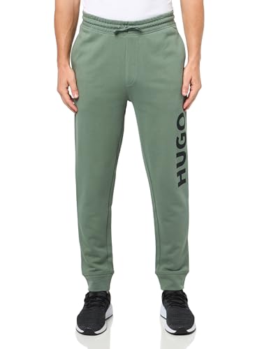 HUGO Herren-Sweathose mit großem Logo, Baumwolle, Grüner Kranz, Mittel von HUGO