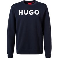 HUGO Herren Sweatshirt blau Baumwolle Logo und Motiv von HUGO