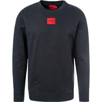 HUGO Herren Sweatshirt blau Baumwolle unifarben von HUGO