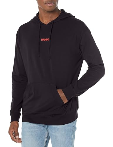 HUGO Herren Sweatshirt mit Kapuze und Kängurutasche Kapuzenpullover, Stormy Black, X-Large von HUGO