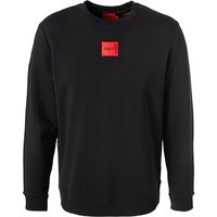 HUGO Herren Sweatshirt schwarz Baumwolle Logo und Motiv von HUGO