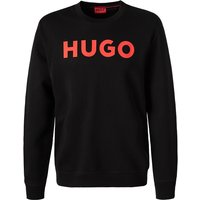 HUGO Herren Sweatshirt schwarz Baumwolle Logo und Motiv von HUGO