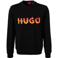 HUGO Herren Sweatshirt schwarz Baumwolle unifarben von HUGO