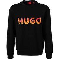 HUGO Herren Sweatshirt schwarz Baumwolle unifarben von HUGO