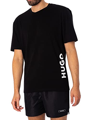 HUGO Herren T-Shirt RN Relaxed T-Shirt aus Baumwoll-Jersey mit UV-Schutz von LSF 50+ Schwarz S von HUGO