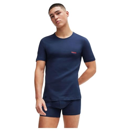 HUGO Herren T-Shirt RN Triplet P Dreier-Pack T-Shirts aus Baumwolle mit Logo-Print Hellrosa M von HUGO