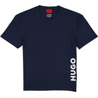 HUGO Herren T-Shirt blau Baumwolle unifarben von HUGO