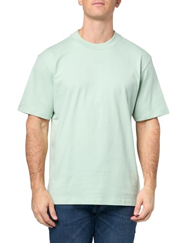 HUGO Herren-T-Shirt mit kleinem Logo in der Mitte, Jersey, kurzärmelig, Gurkengrün, XL von HUGO