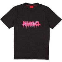 HUGO Herren T-Shirt schwarz Baumwoll von HUGO