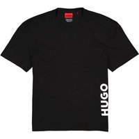 HUGO Herren T-Shirt schwarz Baumwolle unifarben von HUGO