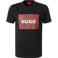 HUGO Herren T-Shirt schwarz Baumwolle von HUGO