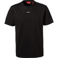 HUGO Herren T-Shirt schwarz Baumwolle von HUGO