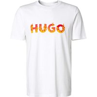 HUGO Herren T-Shirt weiß Baumwolle von HUGO