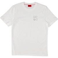 HUGO Herren T-Shirt weiß Baumwolle von HUGO