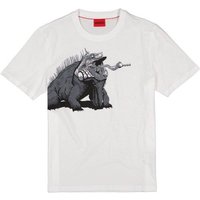 HUGO Herren T-Shirt weiß Baumwolle von HUGO