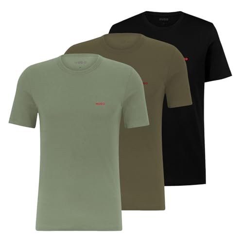 HUGO Herren T-Shirts Kurzarmshirts Cotton Crew-Neck 3er Pack, Farbe:Mehrfarbig, Größe:S, Artikel:-961 Black/Olive/Green HUGO Herren T-Shirts Kurzarmshirts Cotton Crew-Neck 3er Pack, Farbe:Mehrfarbig, Größe:S, Artikel:-961 Black/Olive/Green von HUGO