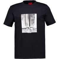 HUGO Herren T-Shirt schwarz Baumwolle von HUGO