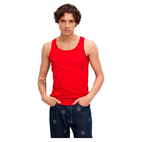 HUGO Herren Tank TOP Twin Pack Zweier-Pack Unterhemden aus Stretch-Baumwolle mit Logo Weiß L von HUGO