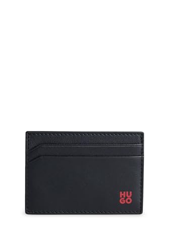 HUGO Herren Tibby S Card case Kartenetui aus Nappaleder mit Stack-Logo Schwarz Stck von HUGO