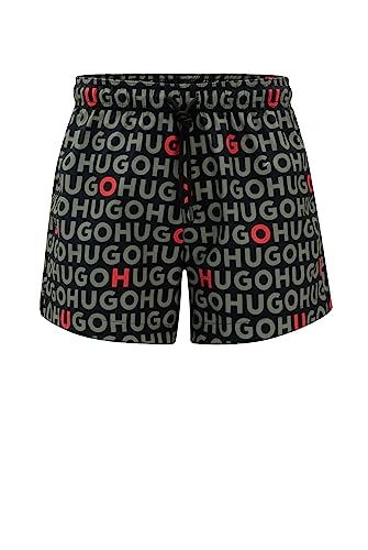 HUGO Herren Tortuga Badeshorts aus recyceltem Material mit Logo-Print Hellgrün M von HUGO