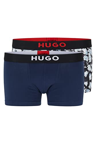 HUGO Herren Trunk Brother Pack Zweier-Pack Boxershorts aus Stretch-Baumwolle mit Logo am Bund Hellblau M von HUGO